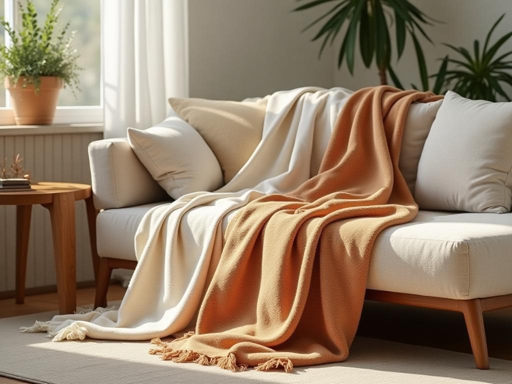 Lifestyle photo of decorative throws