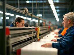 Production line combining hand and automated looms