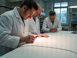 Quality inspection team checking fabrics