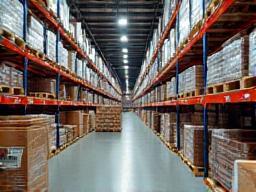 Warehouse storage with barcoded inventory
