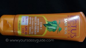 Lotus Herbals Safe Sun 3 in 1 matte sunscreen