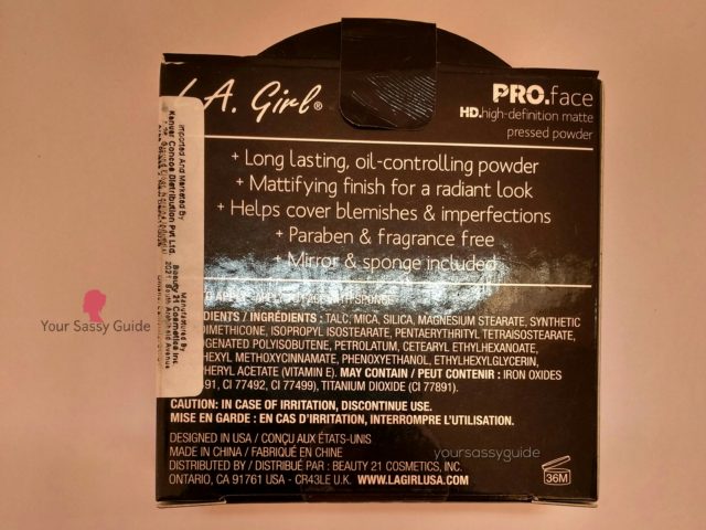 LA Girl Pro Face HD Matte Pressed Powder Creamy Natural