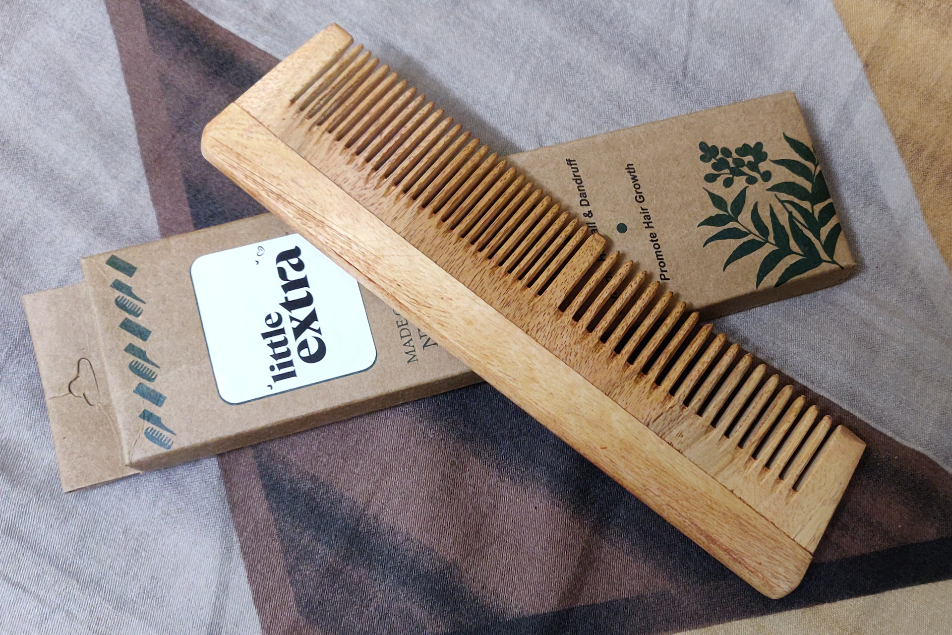Dual Tooth Neem Wood Comb